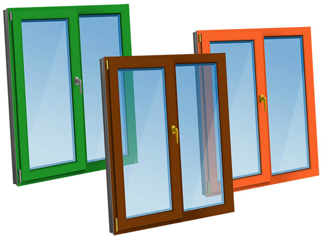 Цветные пластиковые окна - коричневые, серые по доступной цене фото Коломна